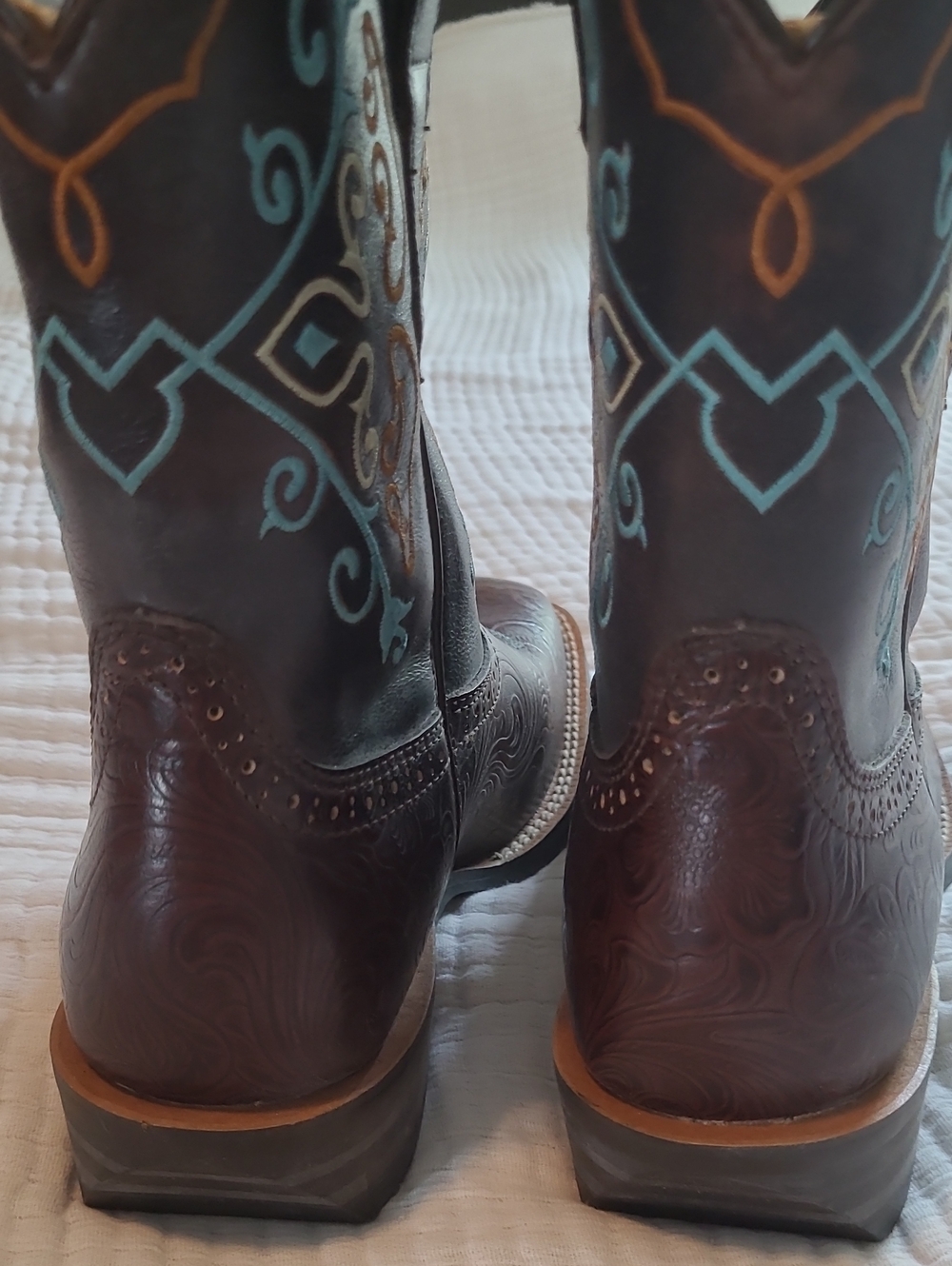 Womens Ariat RodeoBaby Square Toe Boots In Brown - Picture 6 of 6